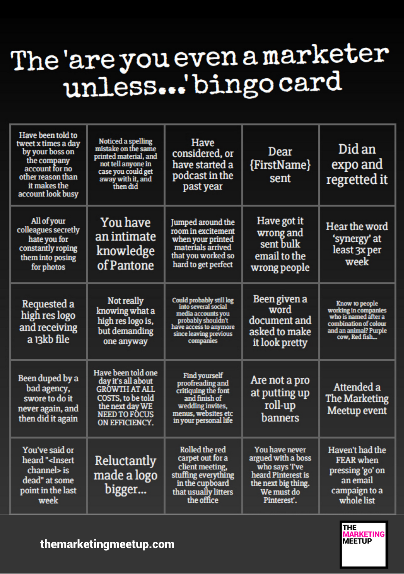 Marketers bingo