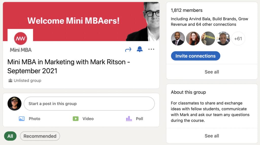 Mark Ritson Mini MBA Linkedin Group